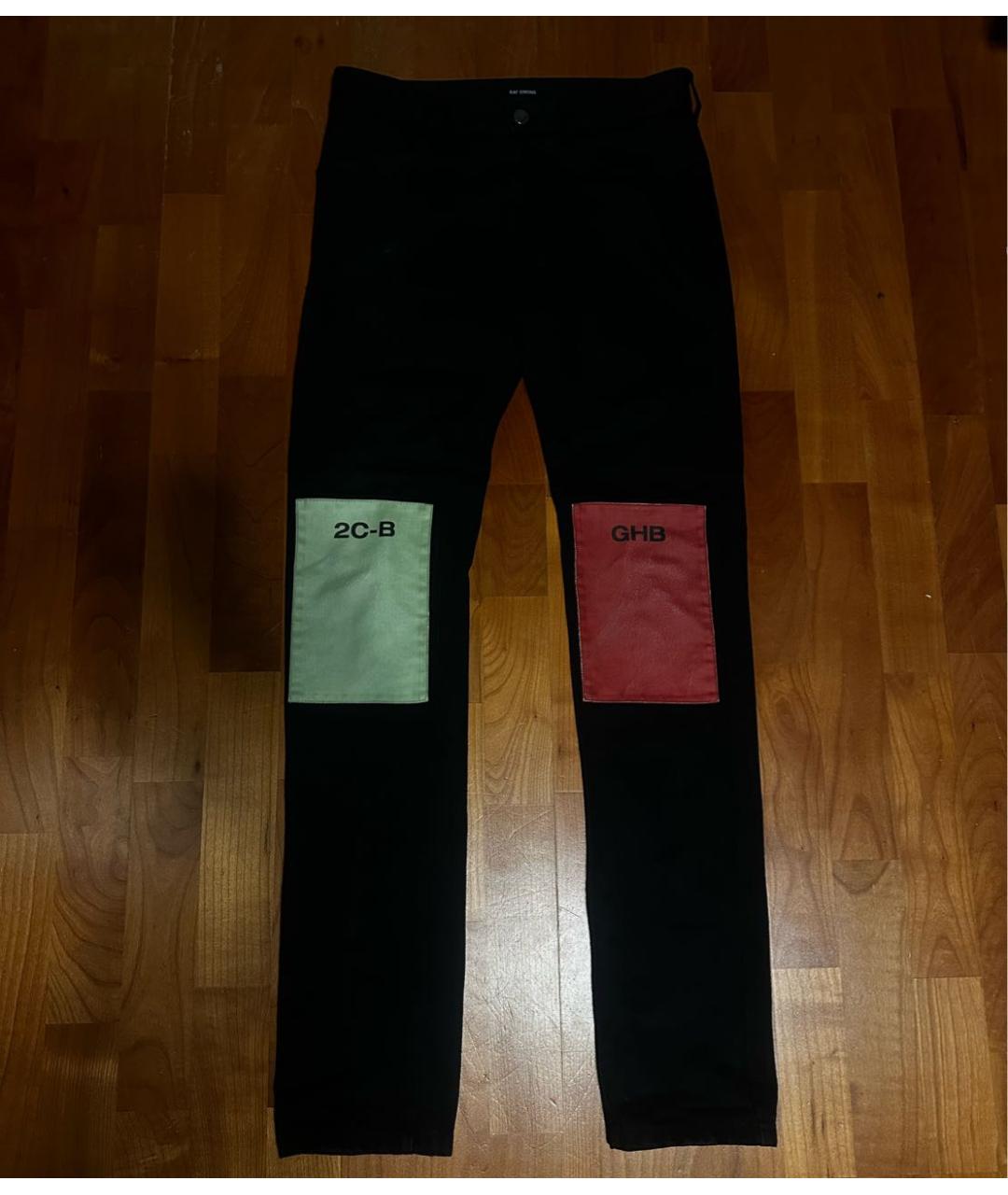RAF SIMONS Черные хлопковые джинсы скинни, фото 9