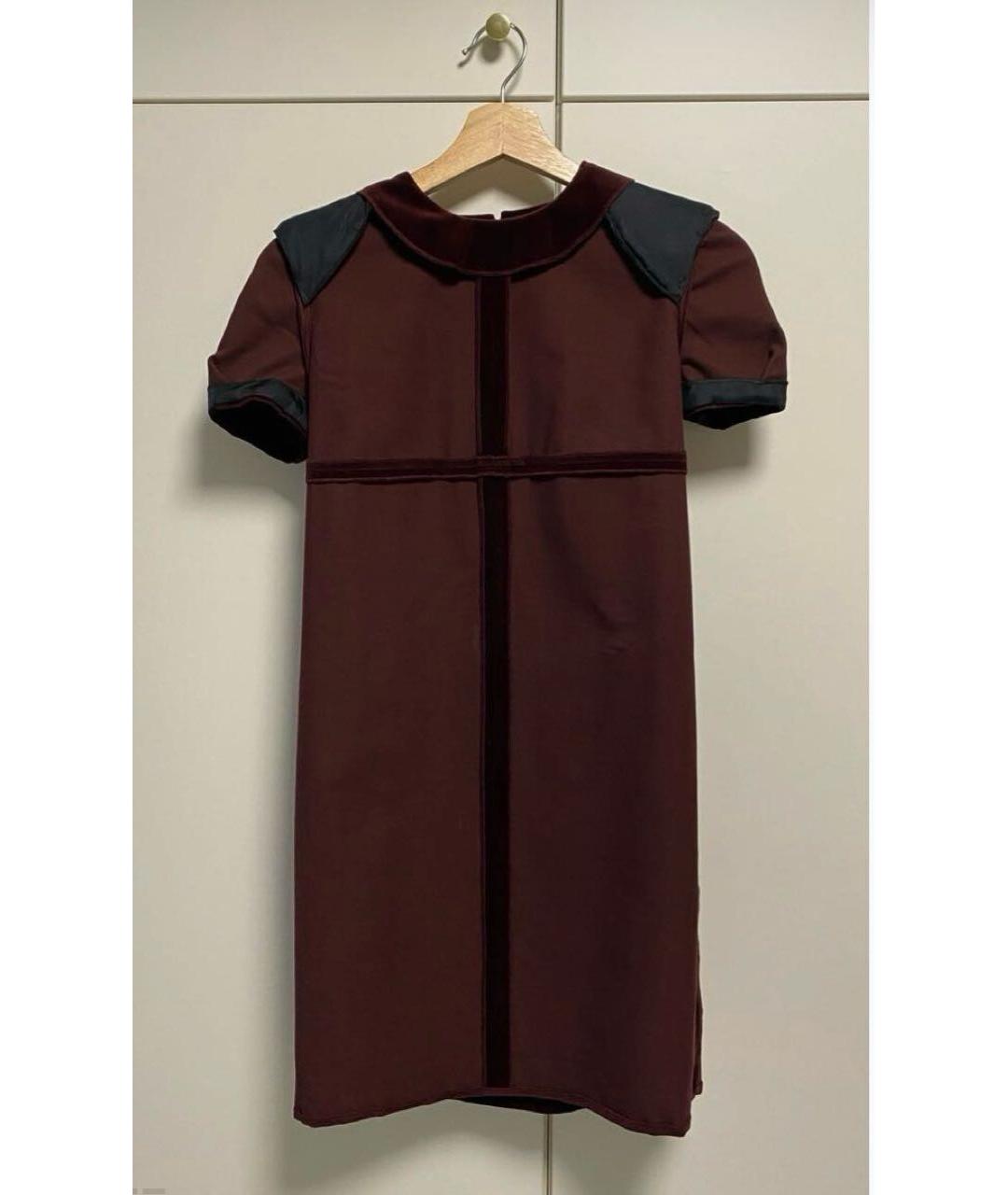 SAINT LAURENT Бордовое бархатное коктейльное платье, фото 3