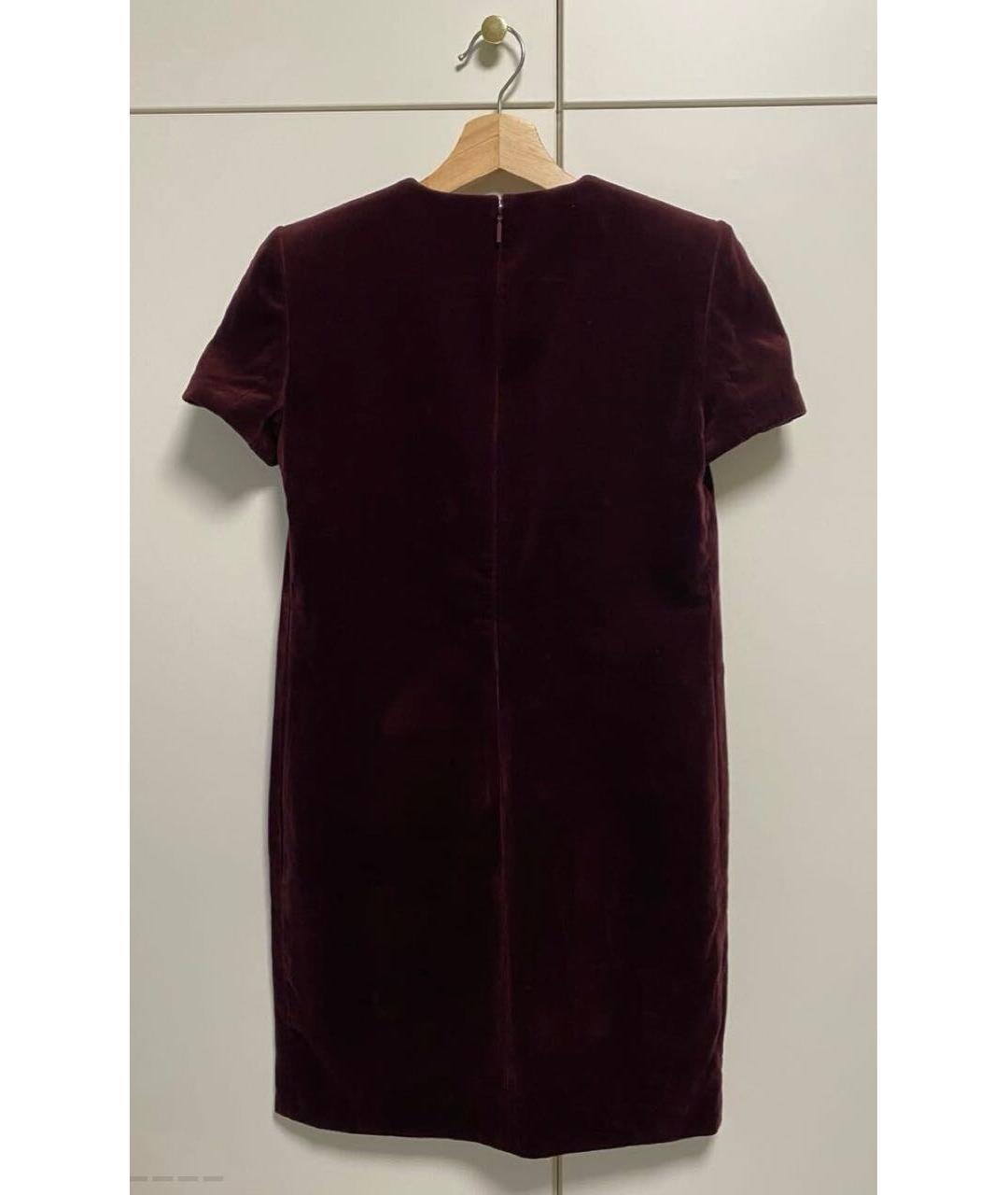SAINT LAURENT Бордовое бархатное коктейльное платье, фото 2