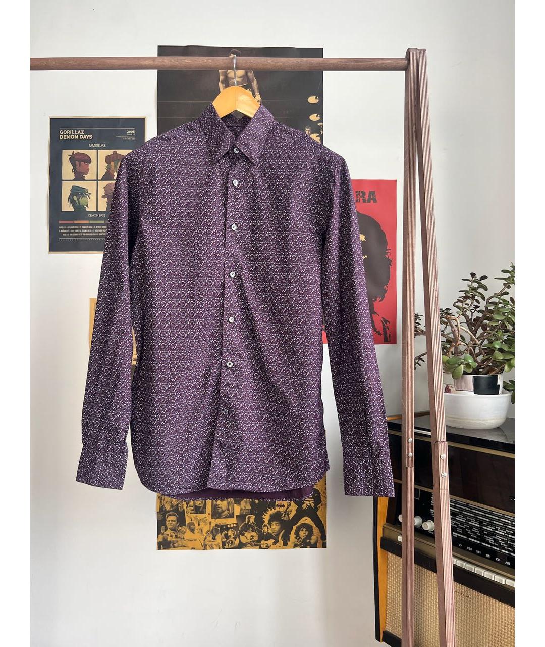 ERMENEGILDO ZEGNA XXX Бордовая хлопковая кэжуал рубашка, фото 8