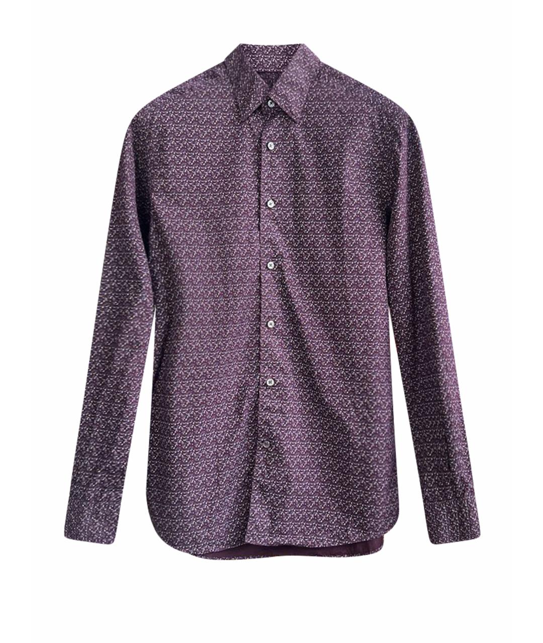 ERMENEGILDO ZEGNA XXX Бордовая хлопковая кэжуал рубашка, фото 1