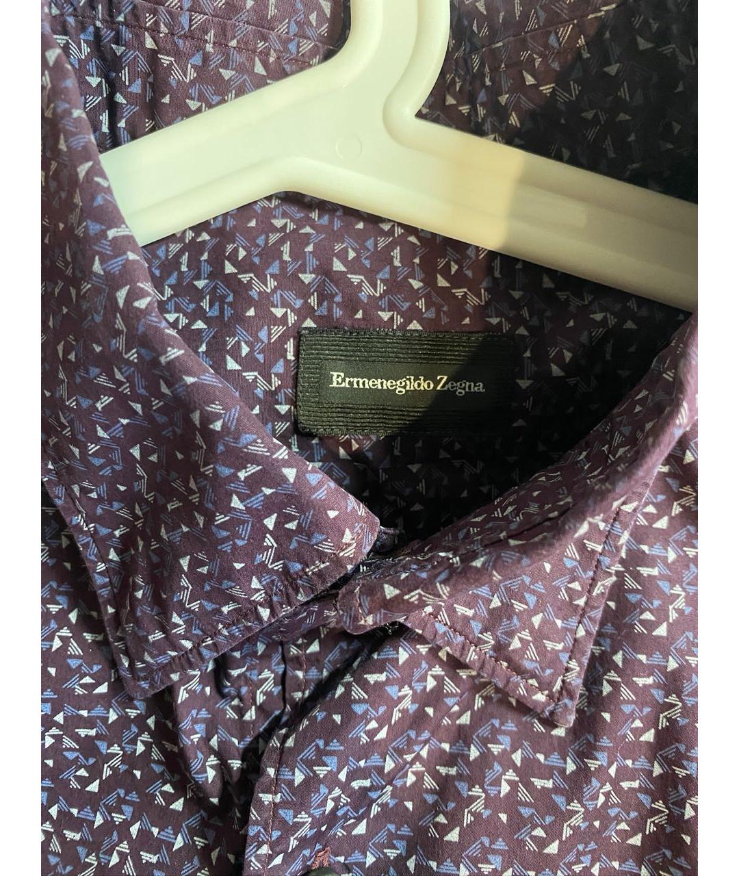 ERMENEGILDO ZEGNA XXX Бордовая хлопковая кэжуал рубашка, фото 4
