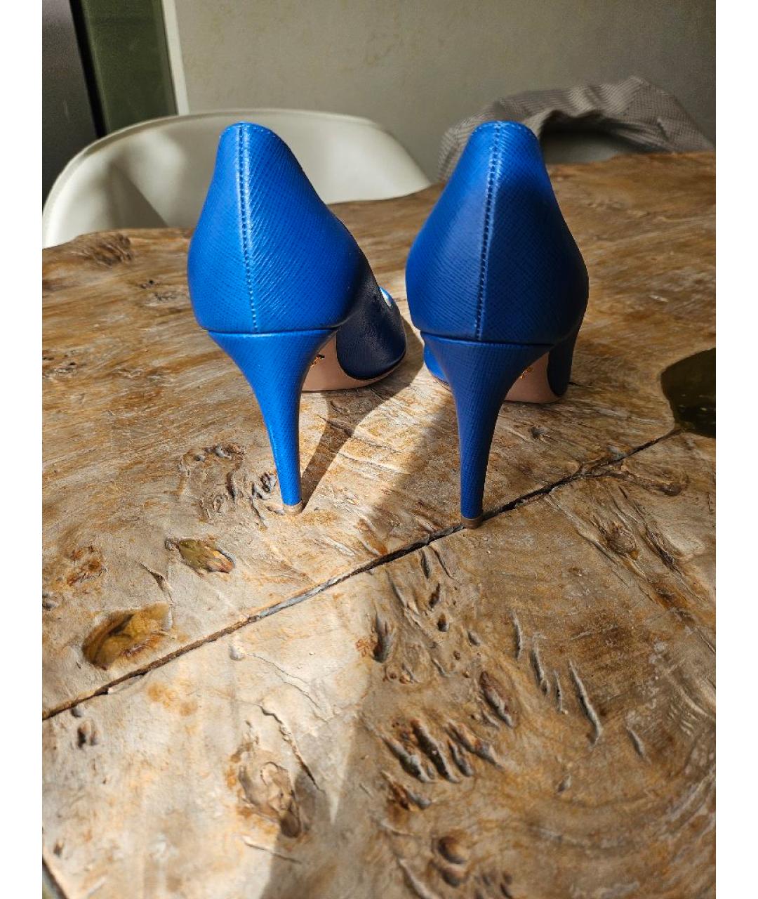 PRADA Синие кожаные туфли, фото 4