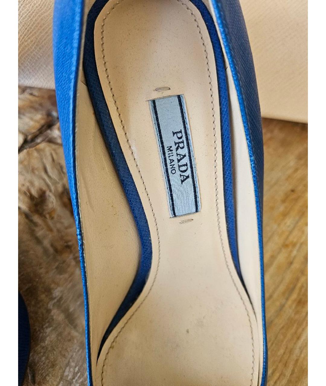 PRADA Синие кожаные туфли, фото 3
