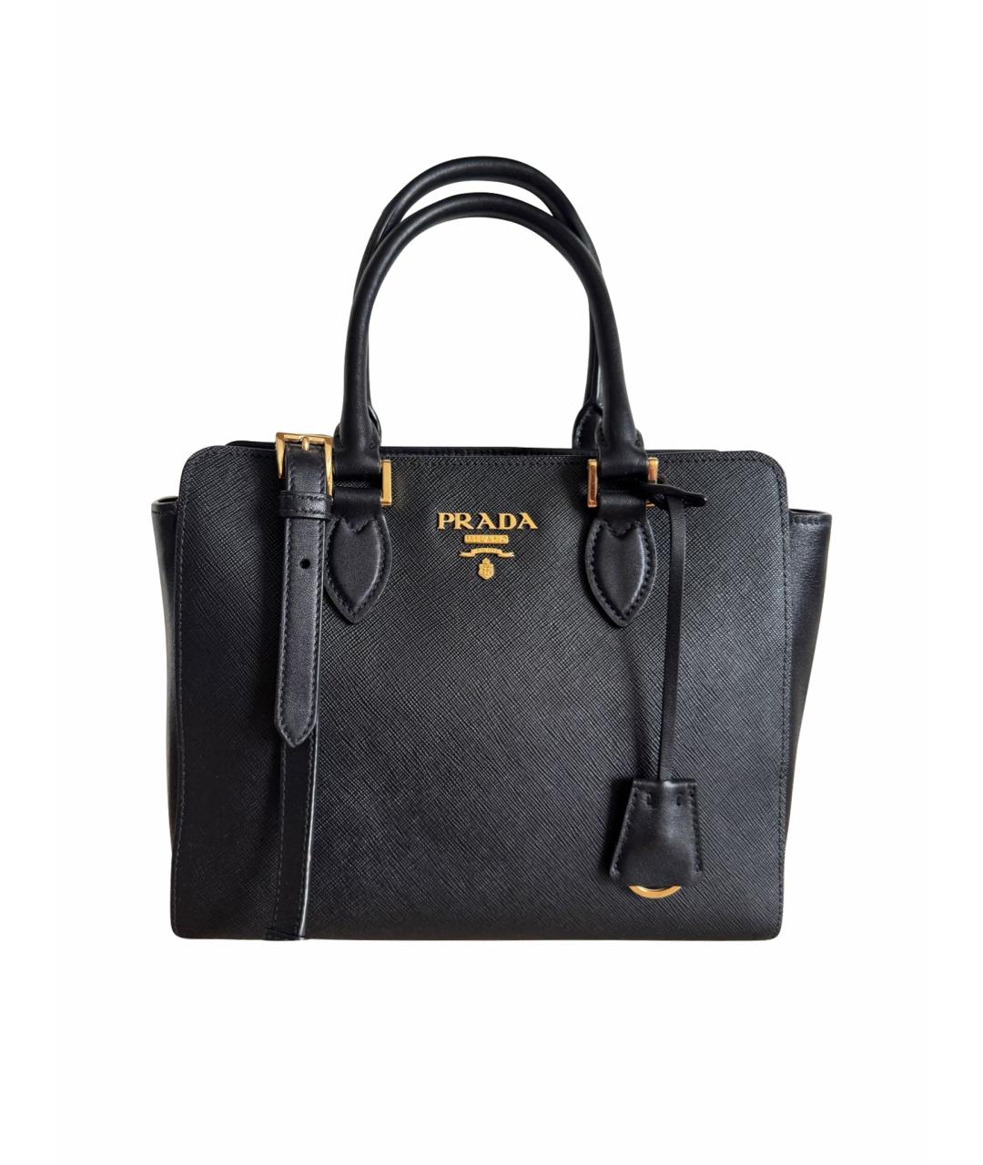 PRADA Черная кожаная сумка тоут, фото 1
