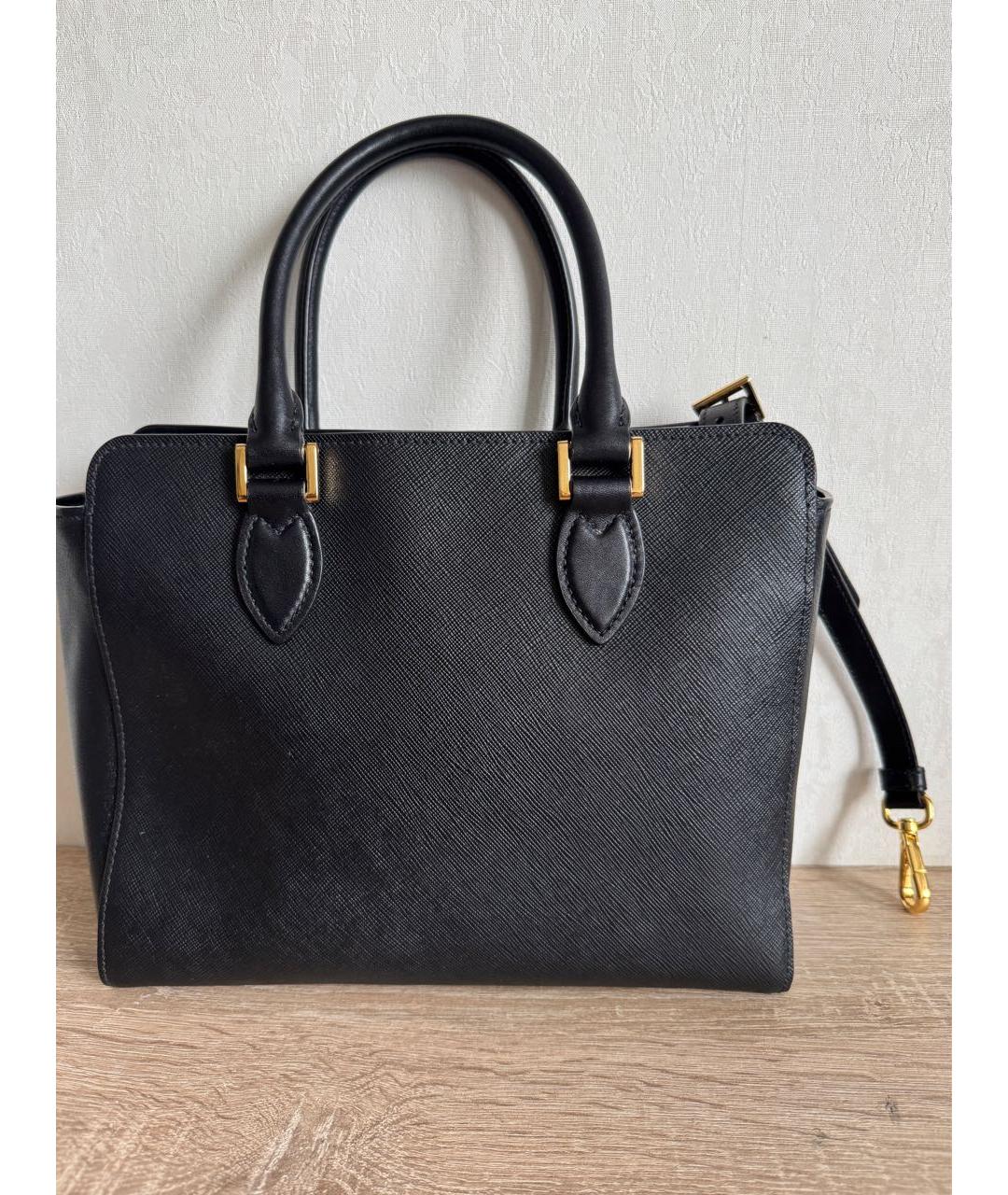 PRADA Черная кожаная сумка тоут, фото 2