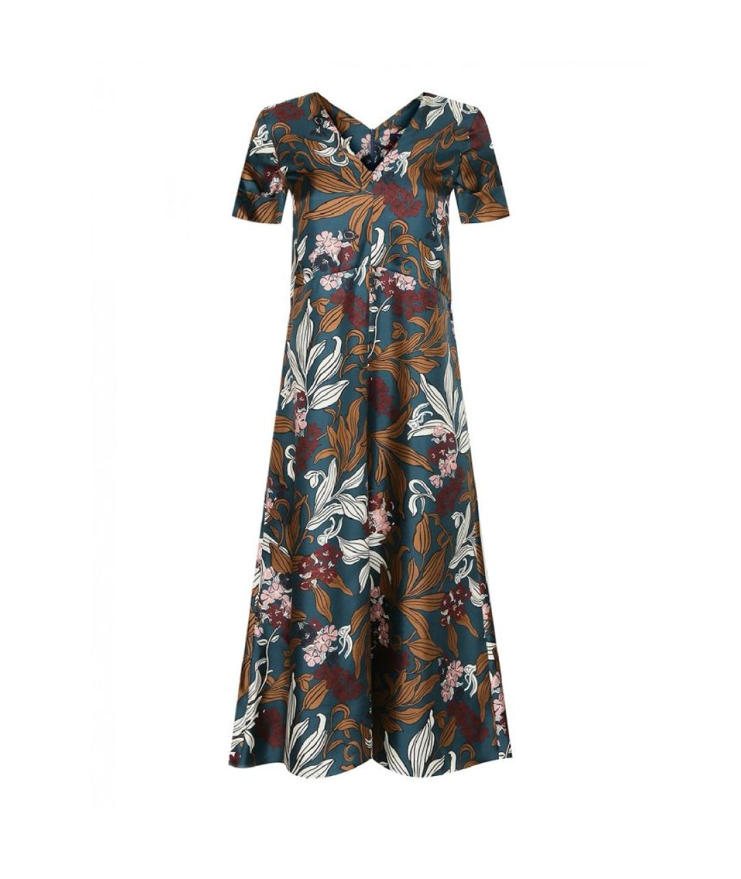 'S MAX MARA Мульти шелковое повседневное платье, фото 8