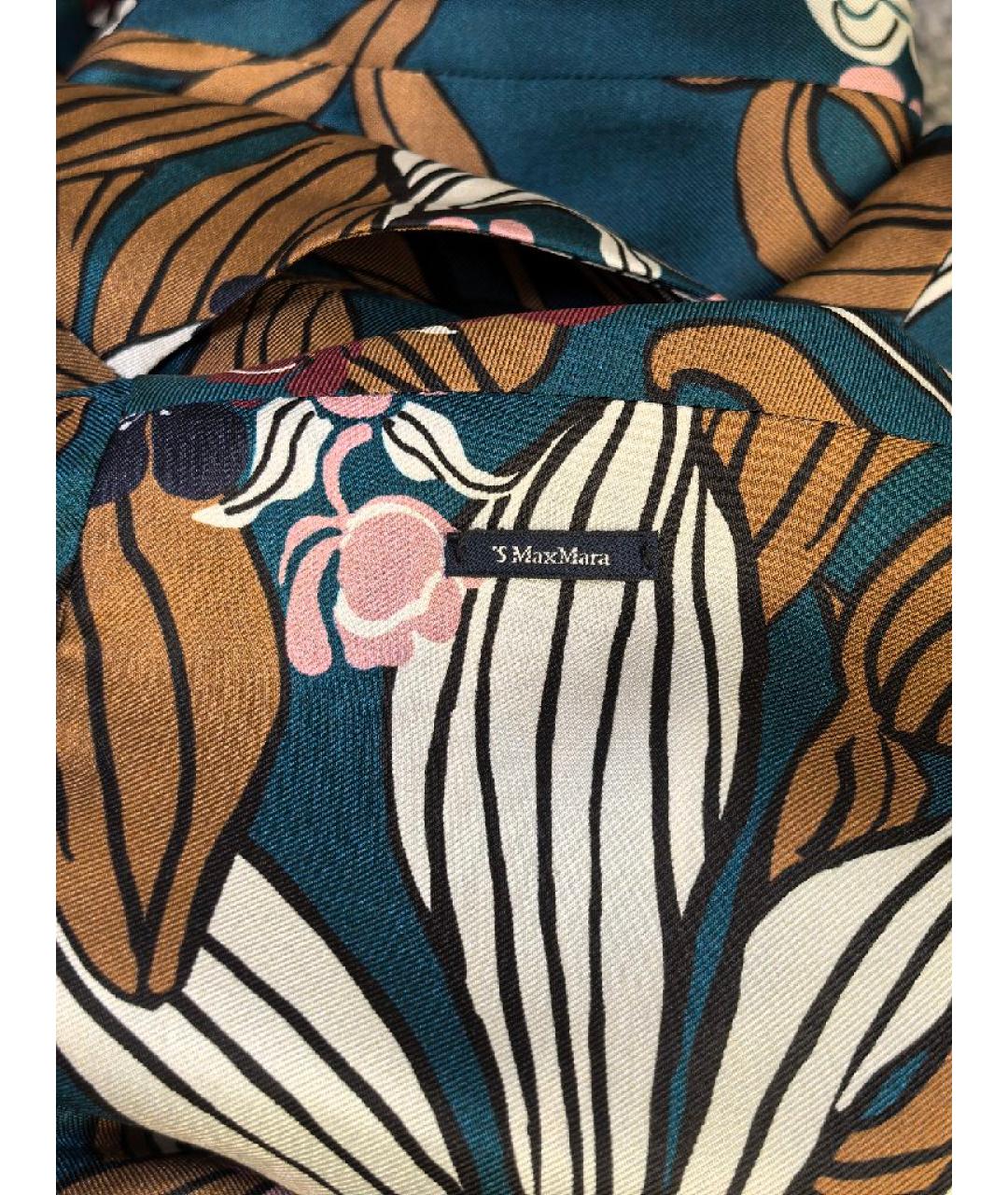 'S MAX MARA Мульти шелковое повседневное платье, фото 7
