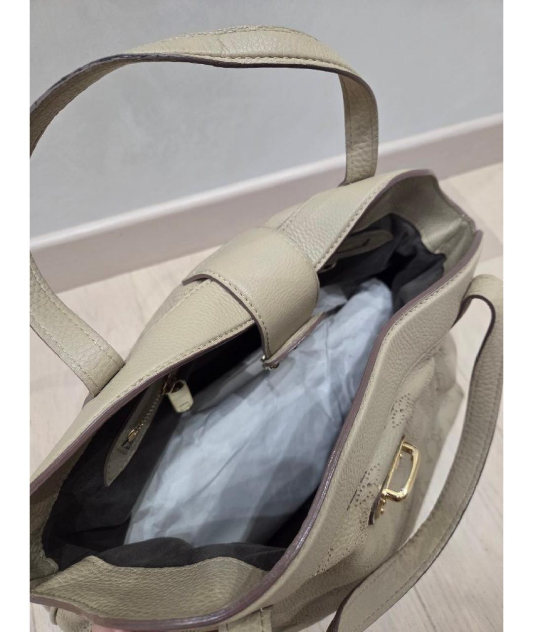 LOUIS VUITTON Бежевая кожаная сумка тоут, фото 4