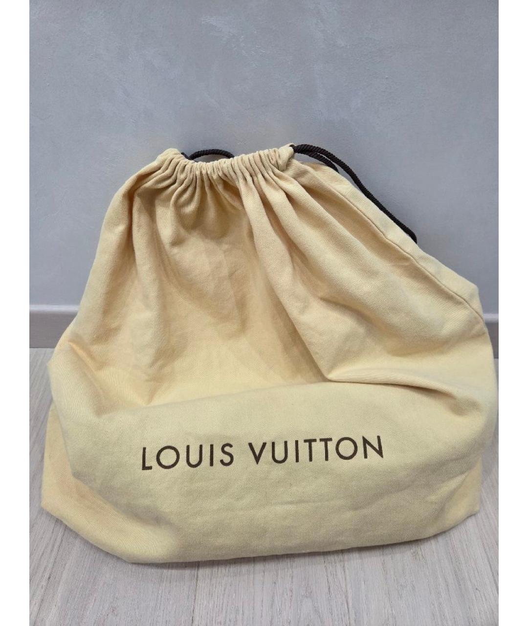 LOUIS VUITTON Бежевая кожаная сумка тоут, фото 5