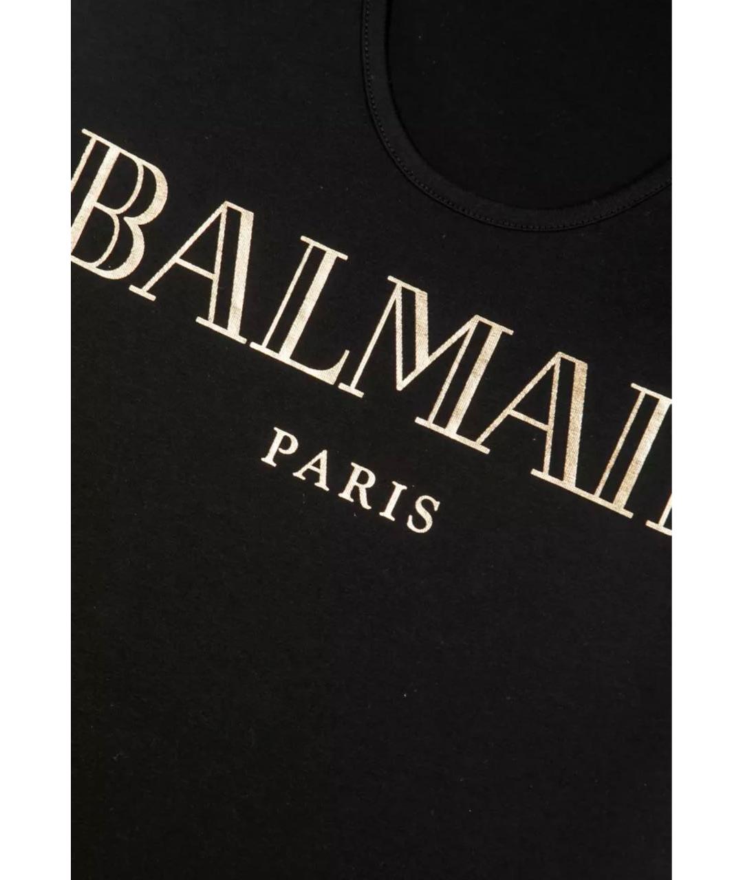 BALMAIN Черная хлопковая майка, фото 7