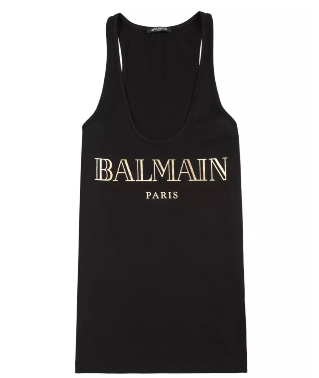 BALMAIN Черная хлопковая майка, фото 1