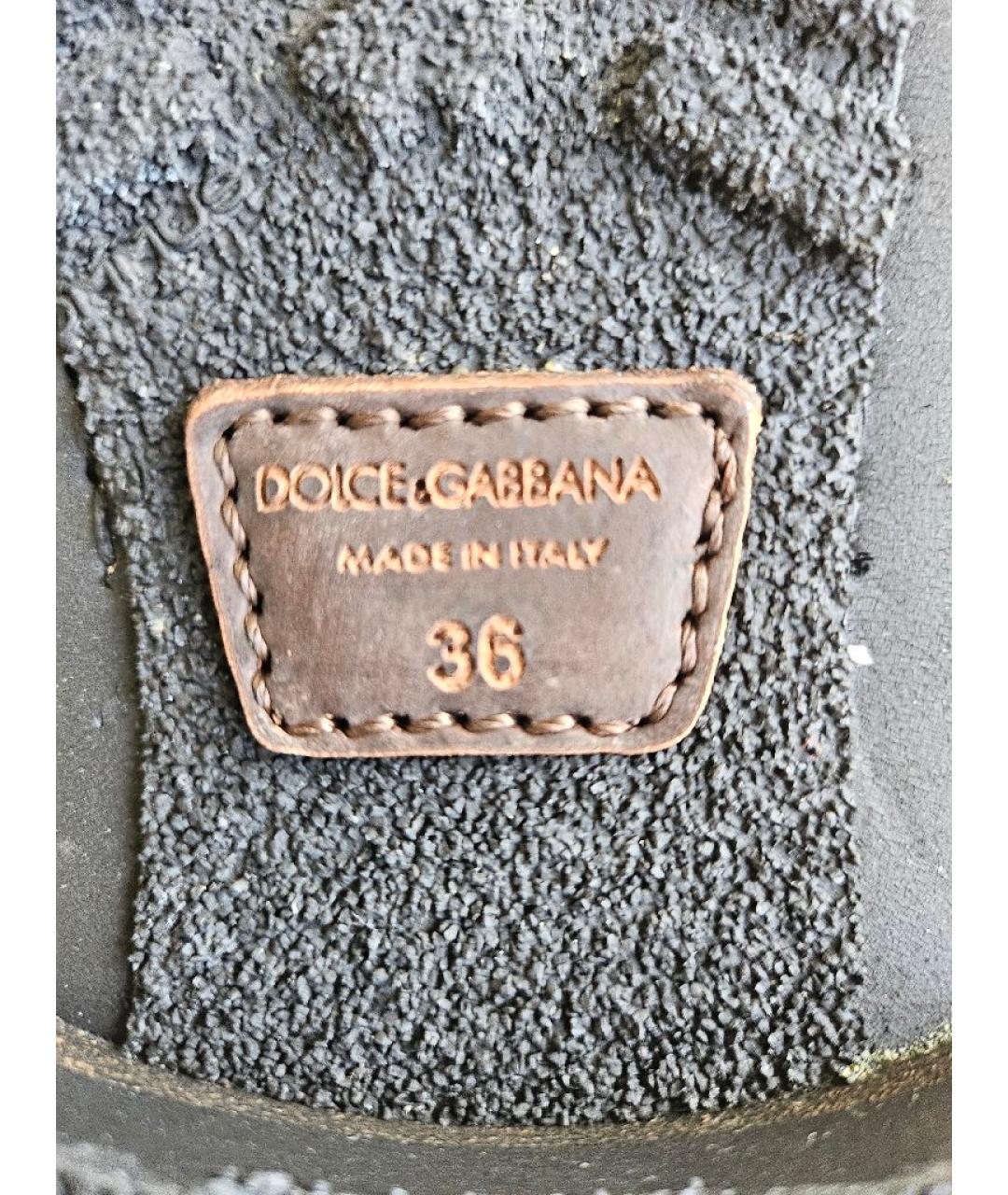 DOLCE&GABBANA Черные кожаные полусапоги, фото 4