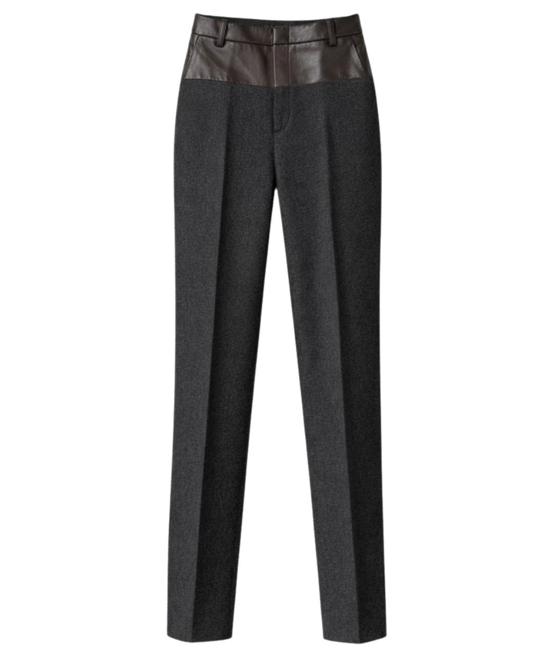 GUCCI Антрацитовые шерстяные брюки узкие, фото 1