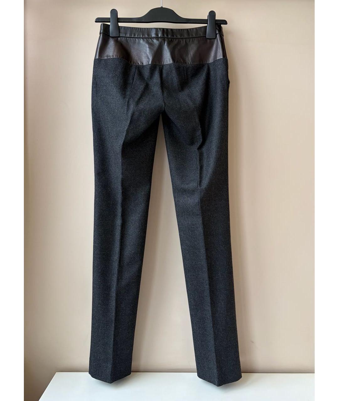 GUCCI Антрацитовые шерстяные брюки узкие, фото 3