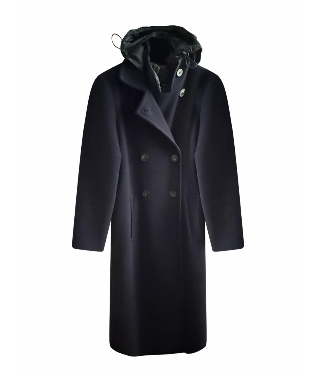 WEEKEND MAX MARA Темно-синее шерстяное пальто, фото 1
