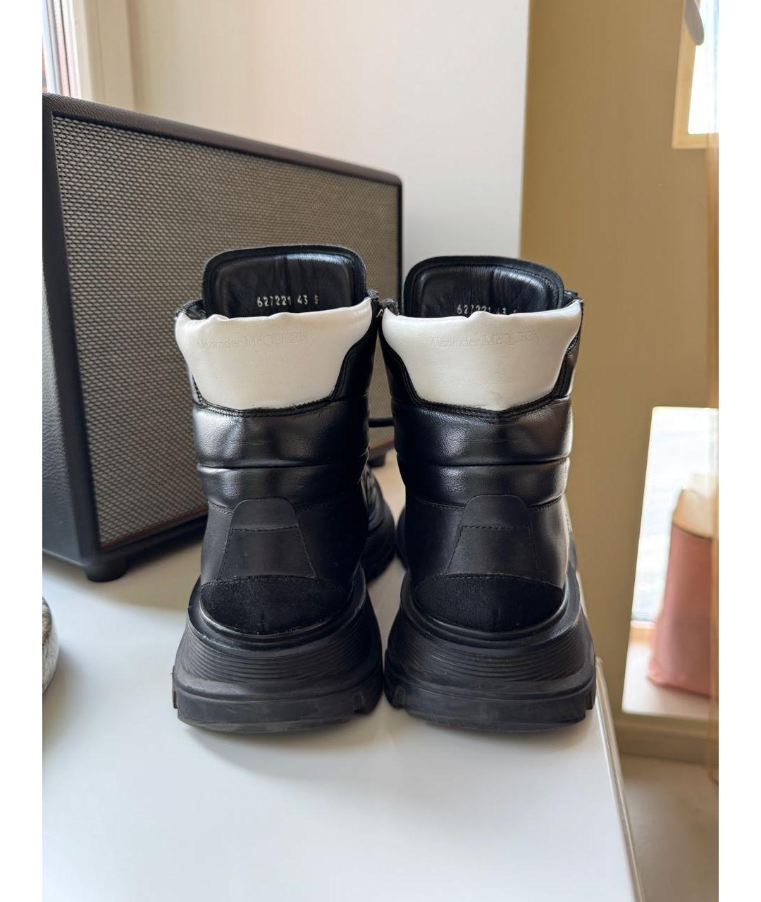 MCQ ALEXANDER MCQUEEN Черные кожаные высокие ботинки, фото 4