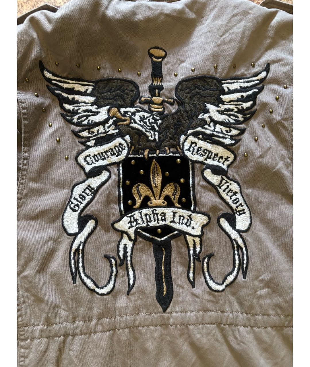 ALPHA INDUSTRIES Бежевая хлопковая парка, фото 3