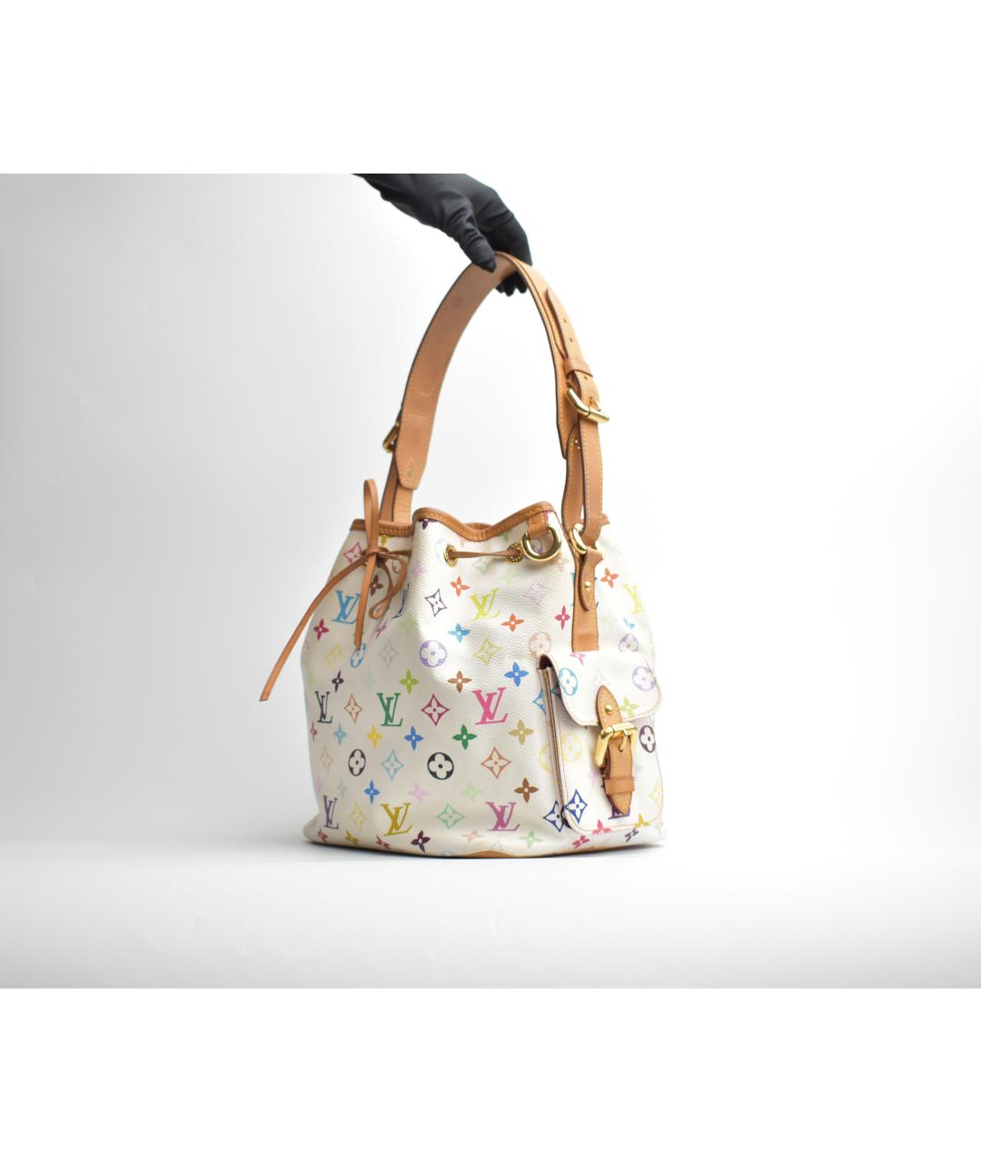 LOUIS VUITTON Белая сумка через плечо из канвы, фото 2