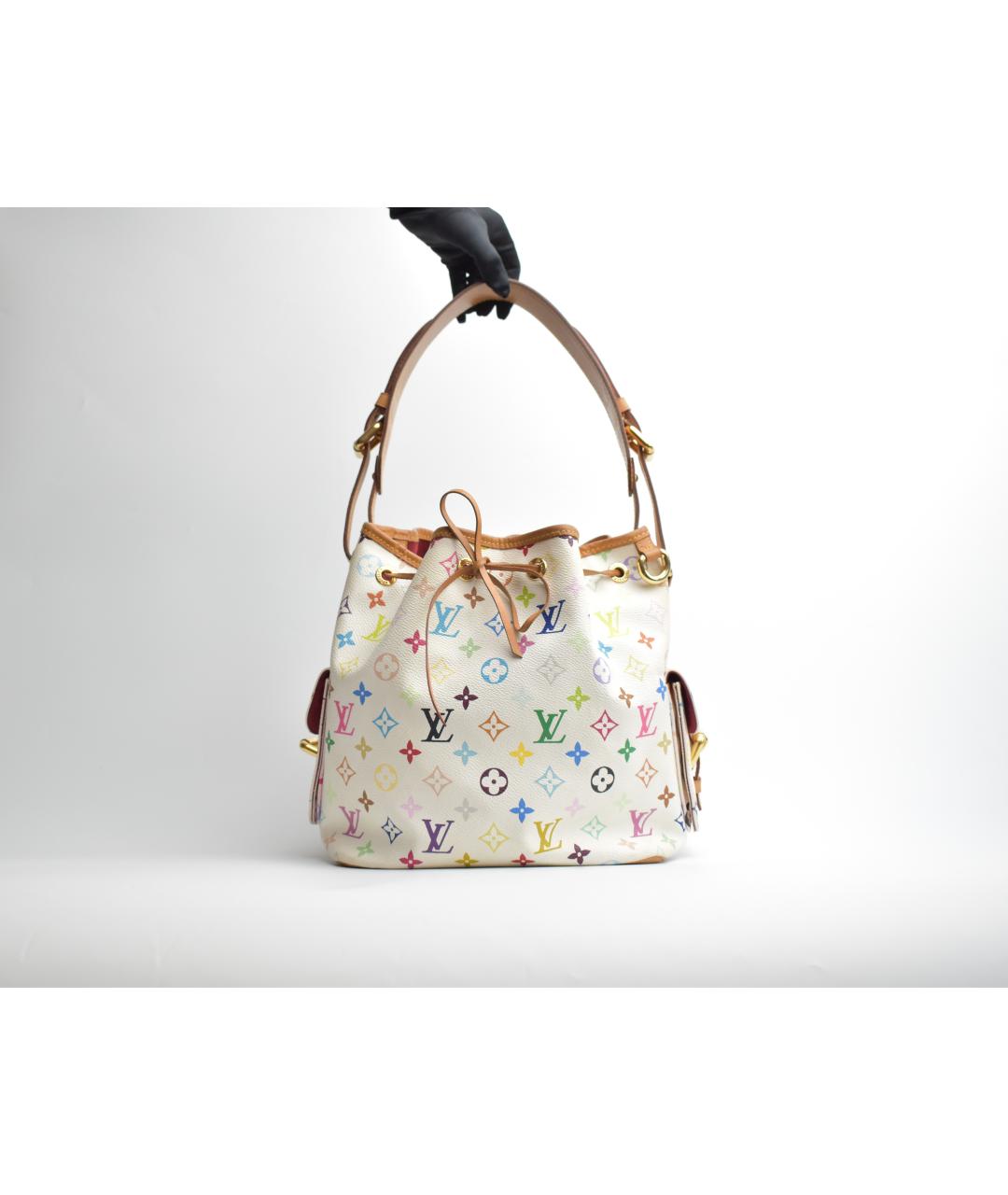 LOUIS VUITTON Белая сумка через плечо из канвы, фото 10