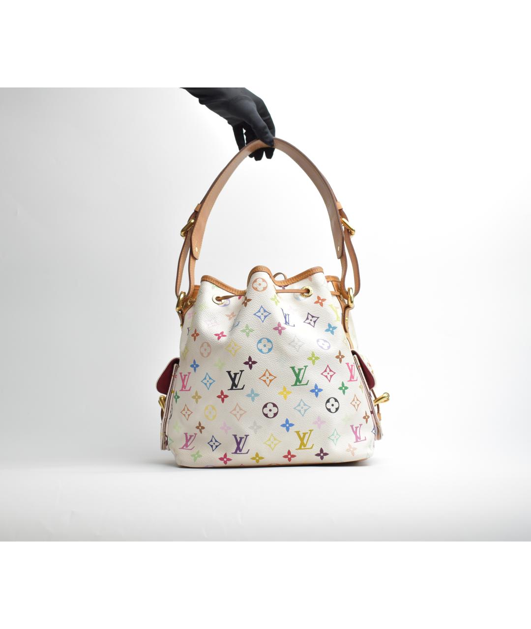 LOUIS VUITTON Белая сумка через плечо из канвы, фото 3