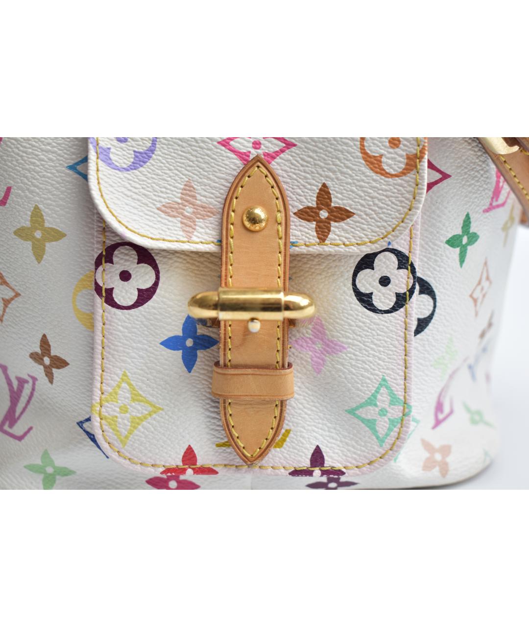 LOUIS VUITTON Белая сумка через плечо из канвы, фото 8