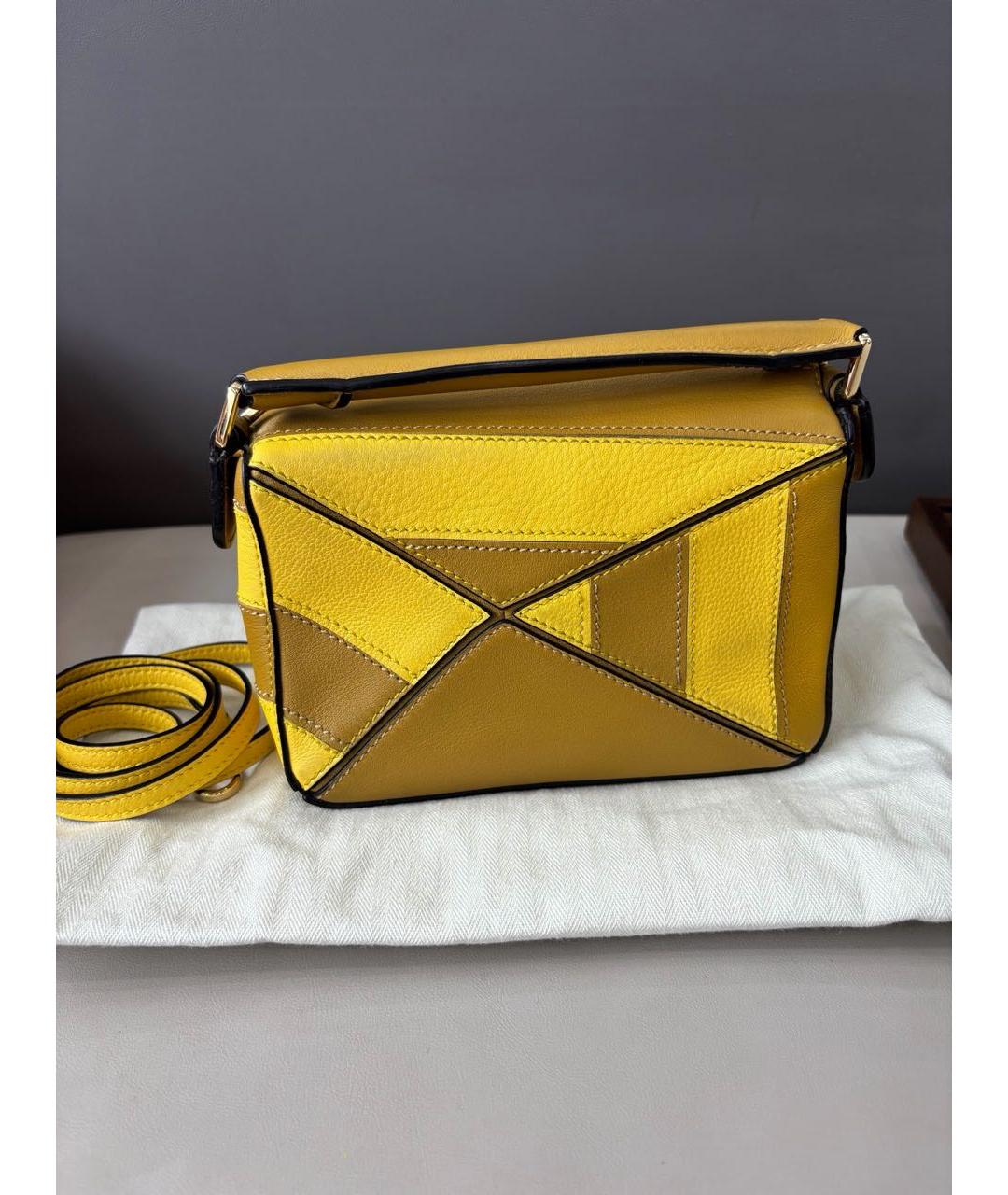 LOEWE Желтая кожаная сумка через плечо, фото 4