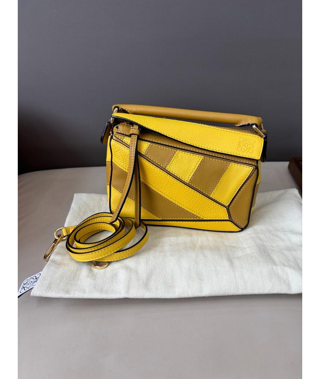 LOEWE Желтая кожаная сумка через плечо, фото 2