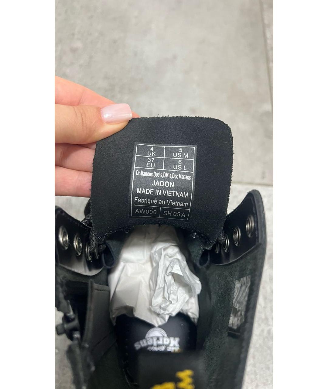 DR. MARTENS Черные кожаные ботинки, фото 5