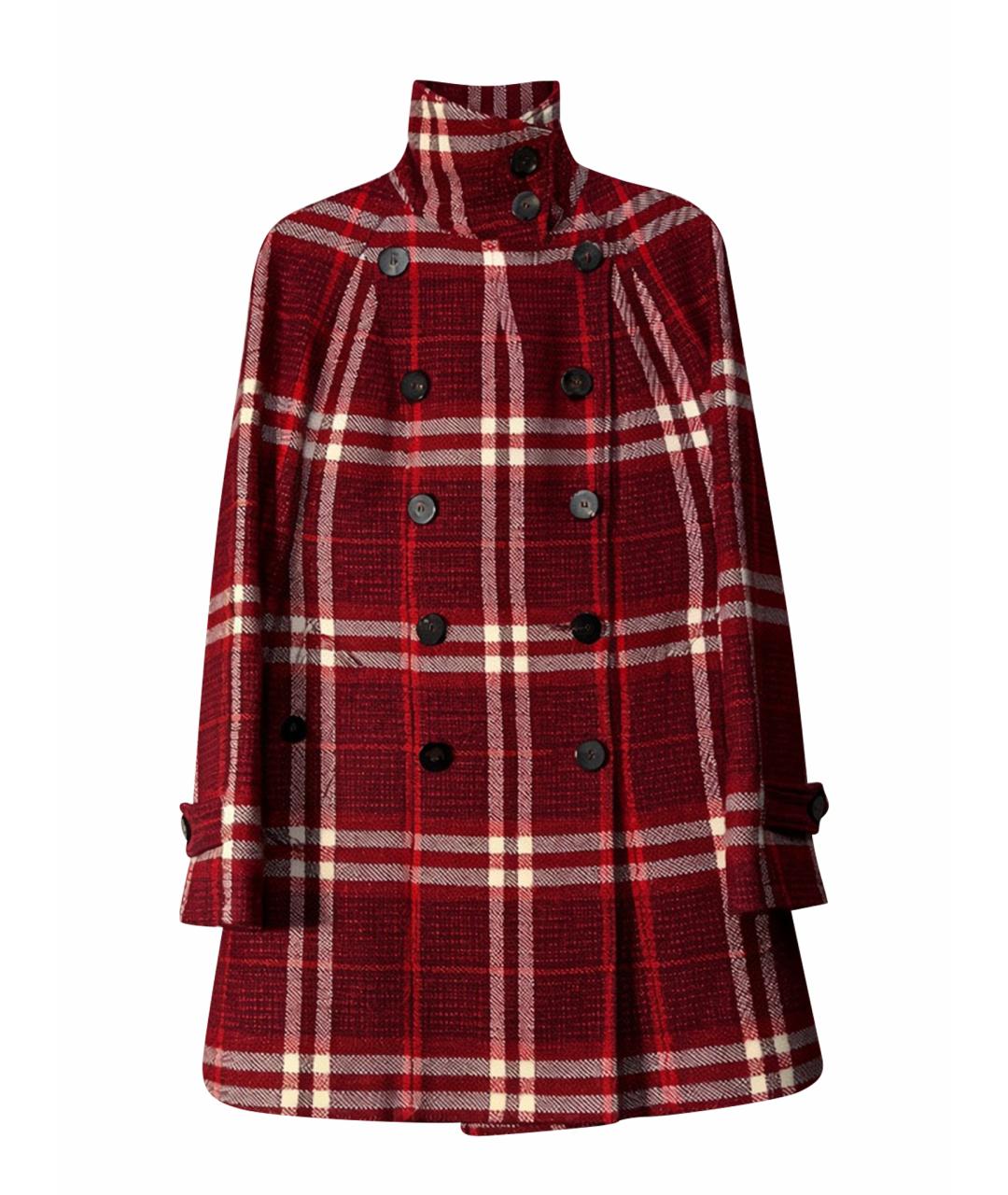 BURBERRY Красное шерстяное пальто, фото 1