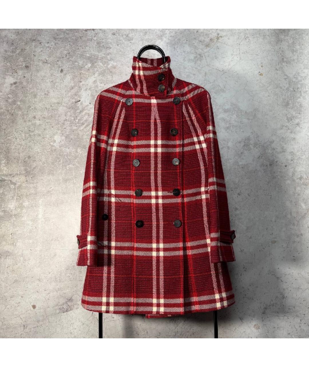 BURBERRY Красное шерстяное пальто, фото 9