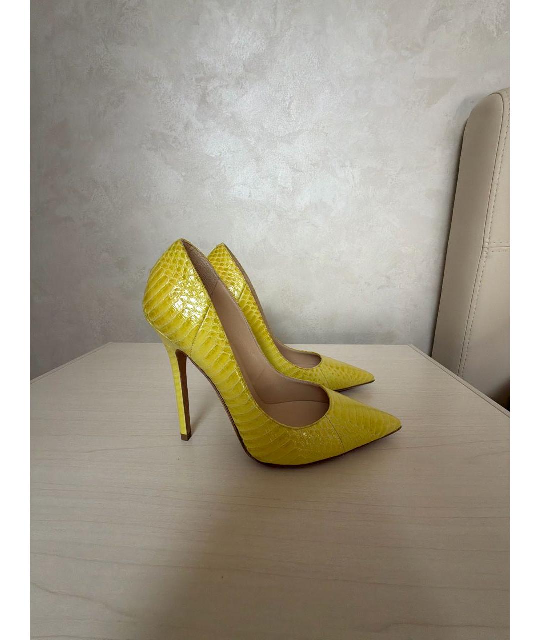 JIMMY CHOO Желтые кожаные туфли, фото 5