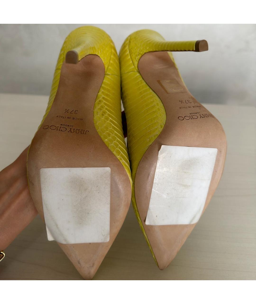 JIMMY CHOO Желтые кожаные туфли, фото 3