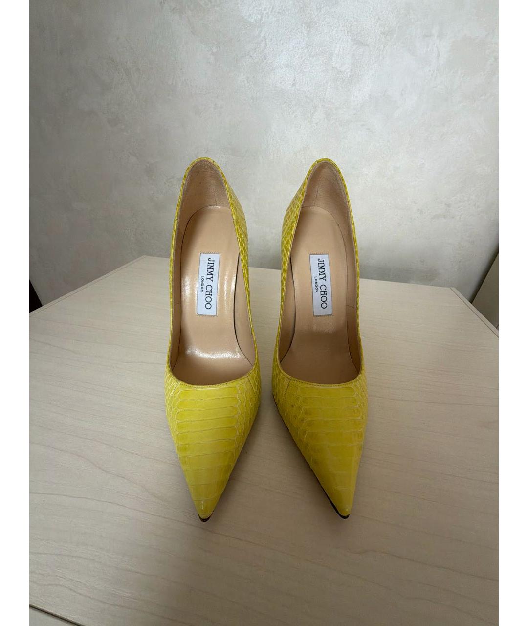 JIMMY CHOO Желтые кожаные туфли, фото 2
