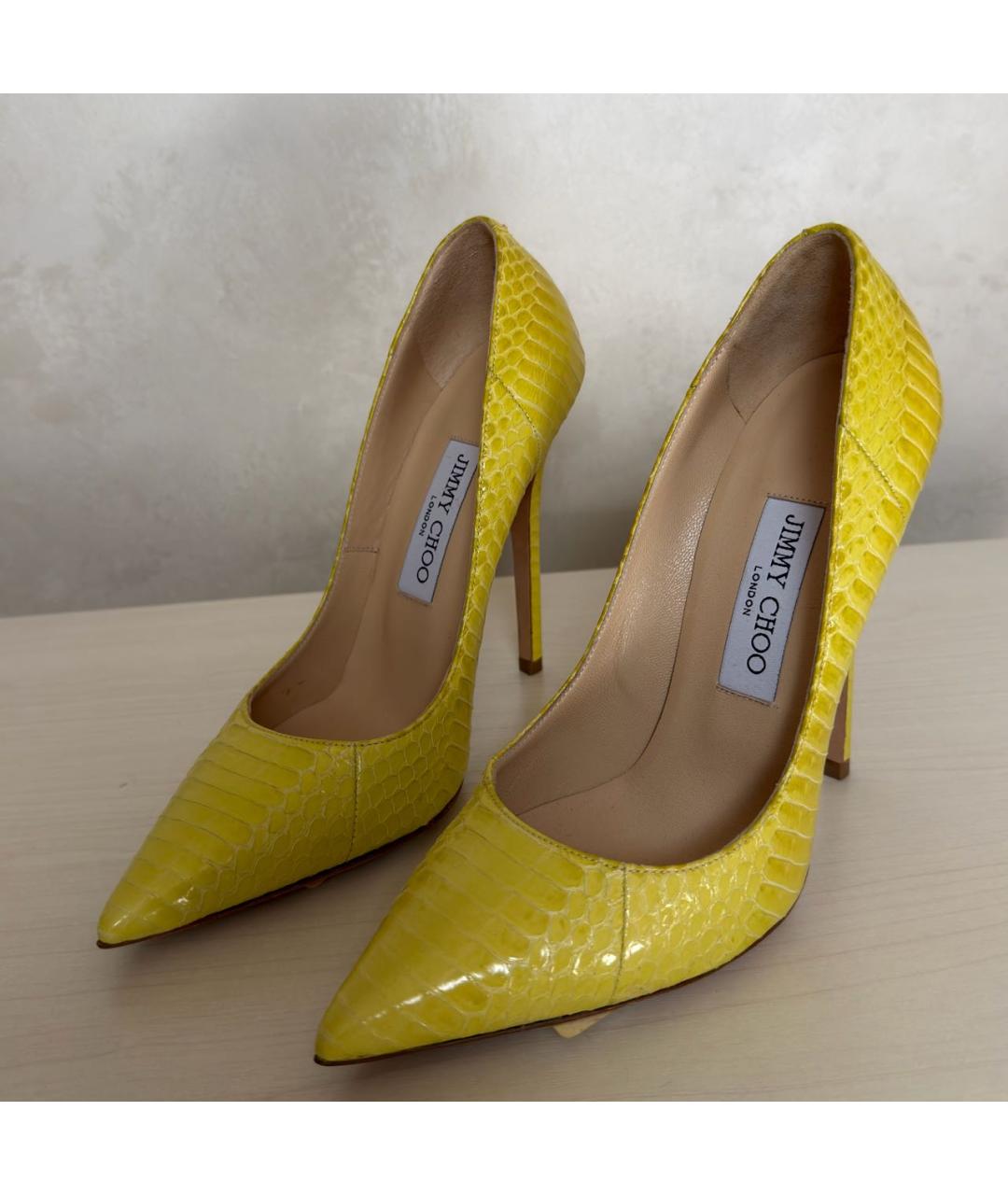 JIMMY CHOO Желтые кожаные туфли, фото 4
