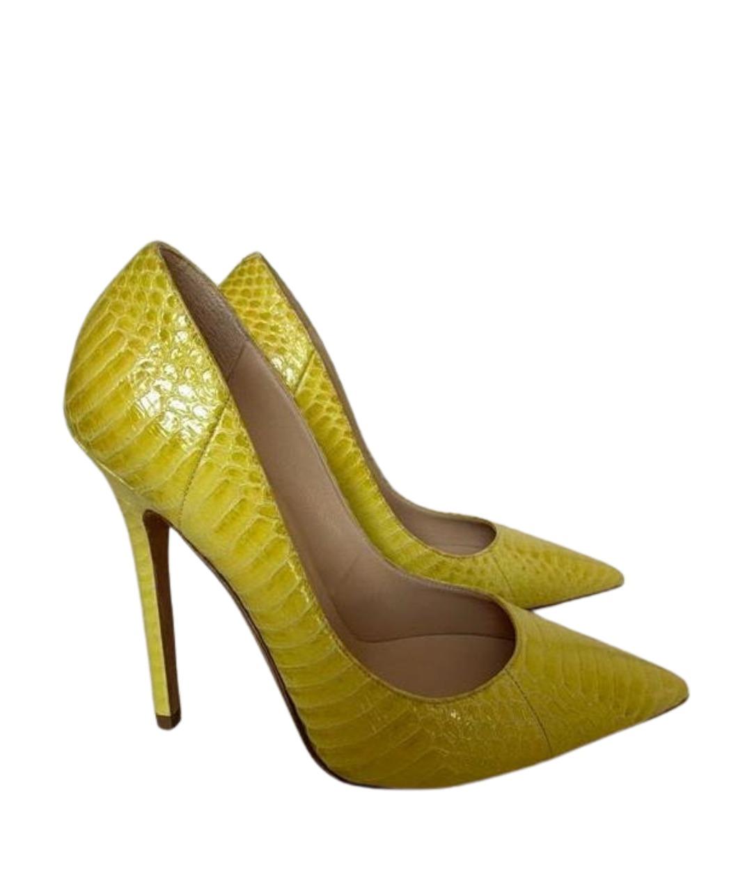 JIMMY CHOO Желтые кожаные туфли, фото 1