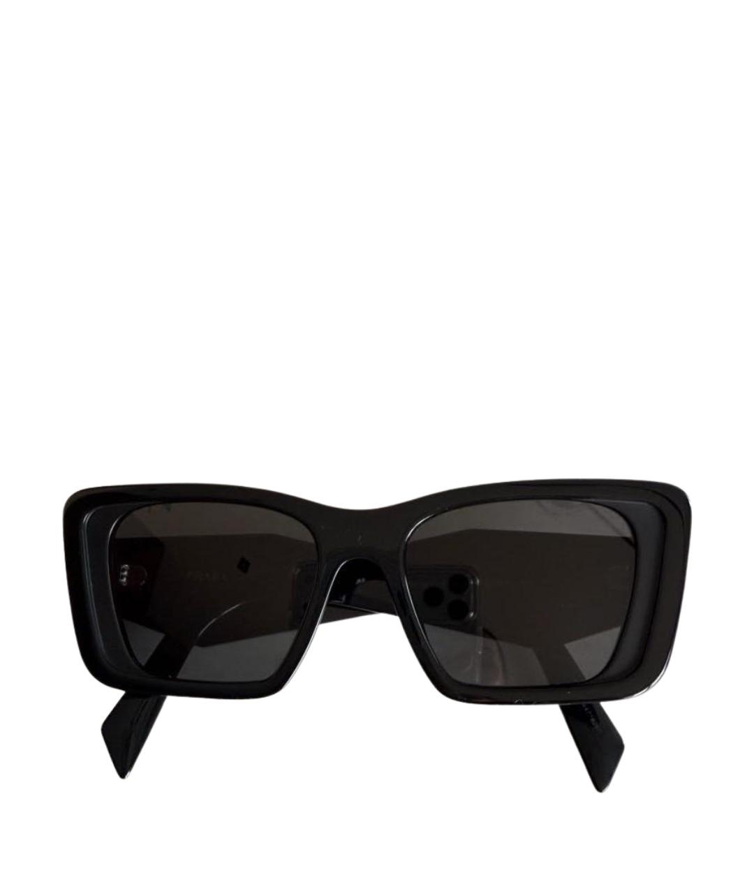 PRADA Черные пластиковые солнцезащитные очки, фото 1