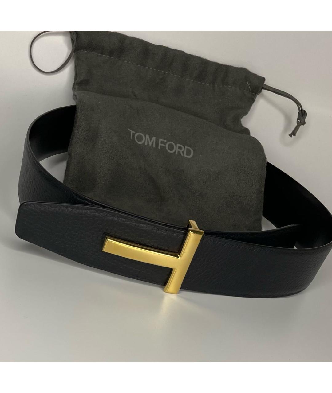 TOM FORD Черный кожаный ремень, фото 2