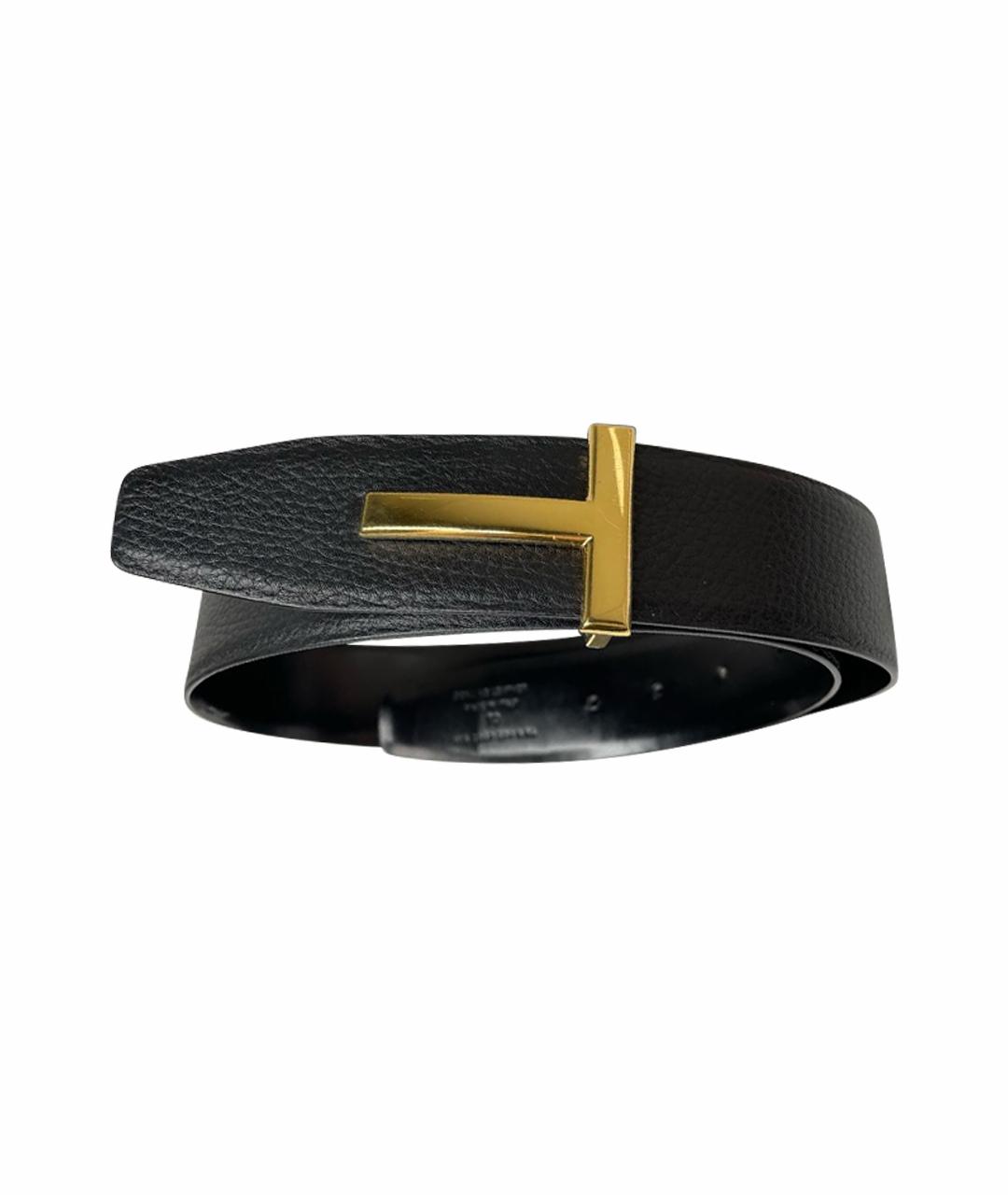 TOM FORD Черный кожаный ремень, фото 1