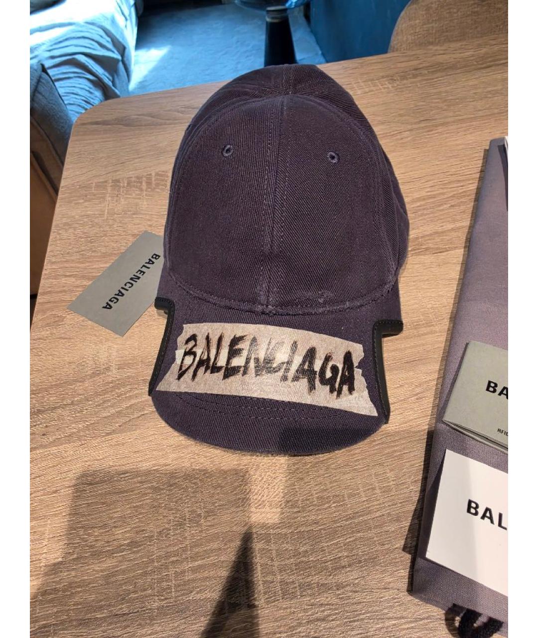 BALENCIAGA Темно-синяя хлопковая кепка/бейсболка, фото 5