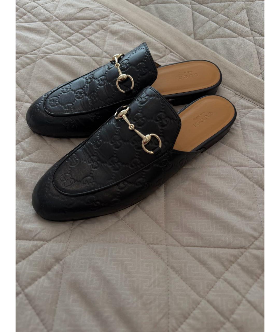 GUCCI Черные кожаные мюли, фото 4