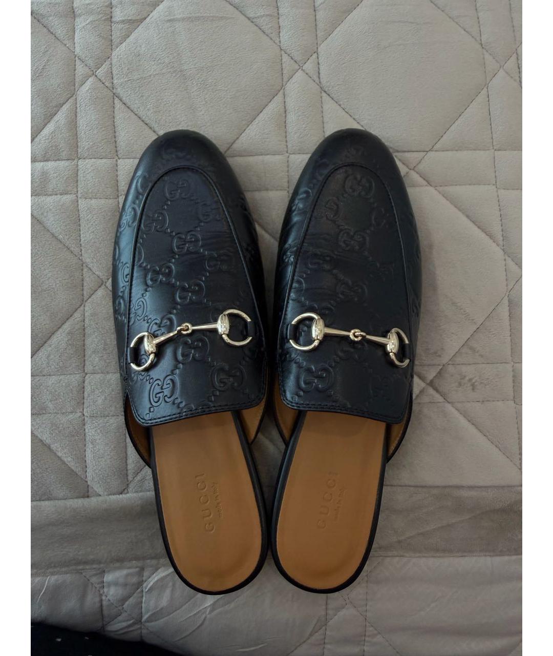 GUCCI Черные кожаные мюли, фото 2
