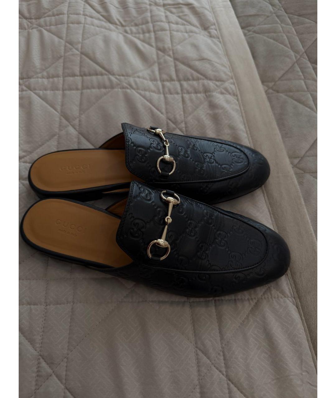 GUCCI Черные кожаные мюли, фото 3