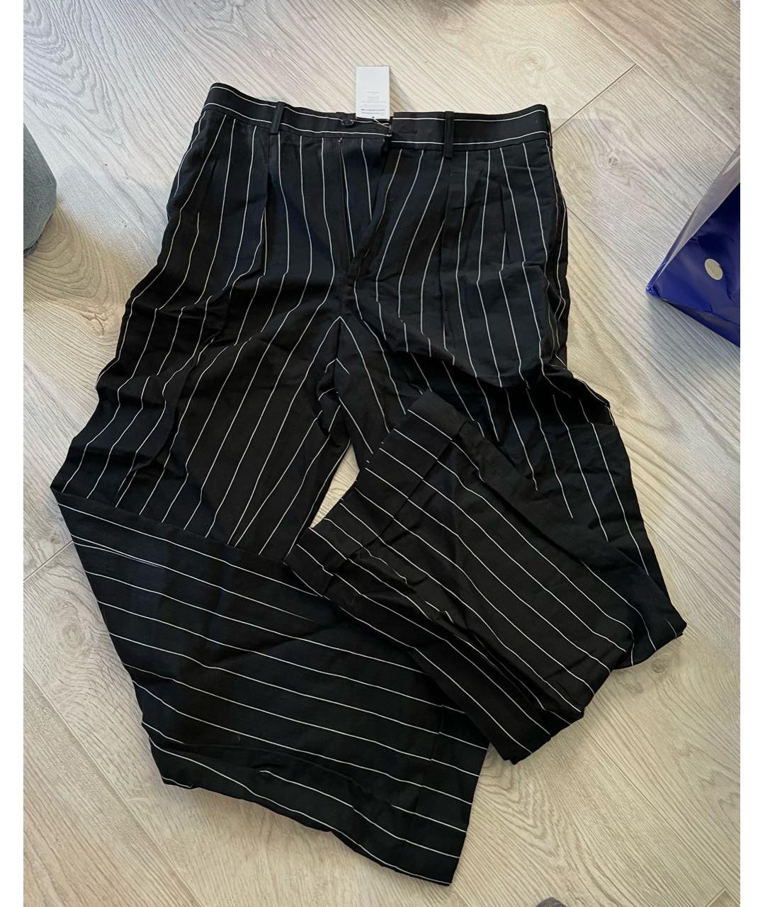 POLO RALPH LAUREN Черные льняные прямые брюки, фото 2