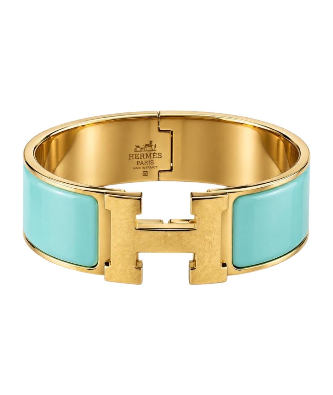 HERMES Бирюзовый браслет из желтого золота, фото 1