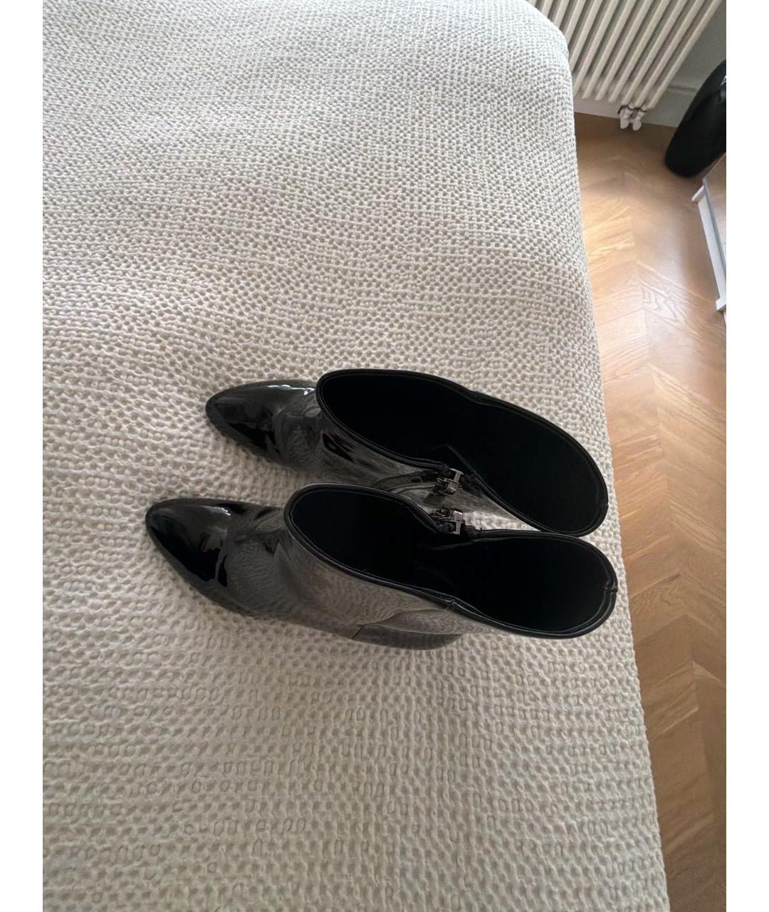 SAINT LAURENT Черные ботинки из лакированной кожи, фото 3