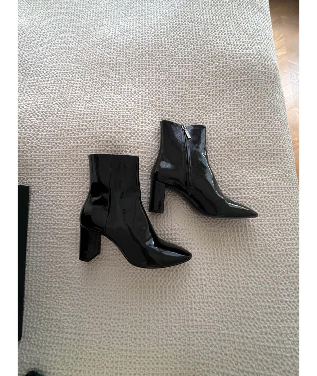 SAINT LAURENT Черные ботинки из лакированной кожи, фото 8