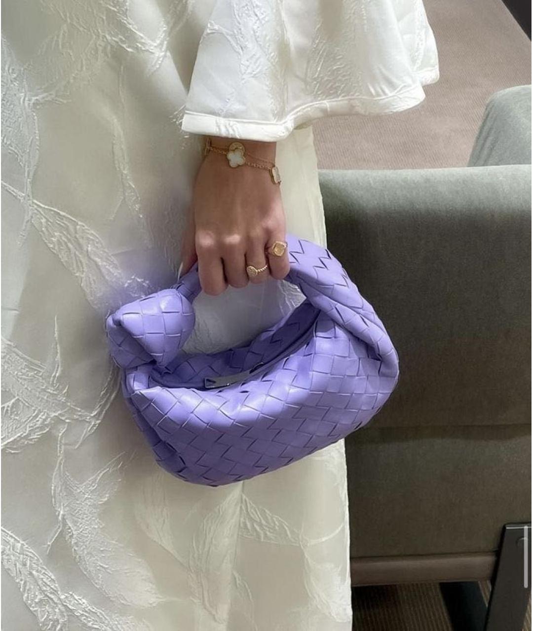 BOTTEGA VENETA Фиолетовая кожаная сумка с короткими ручками, фото 5