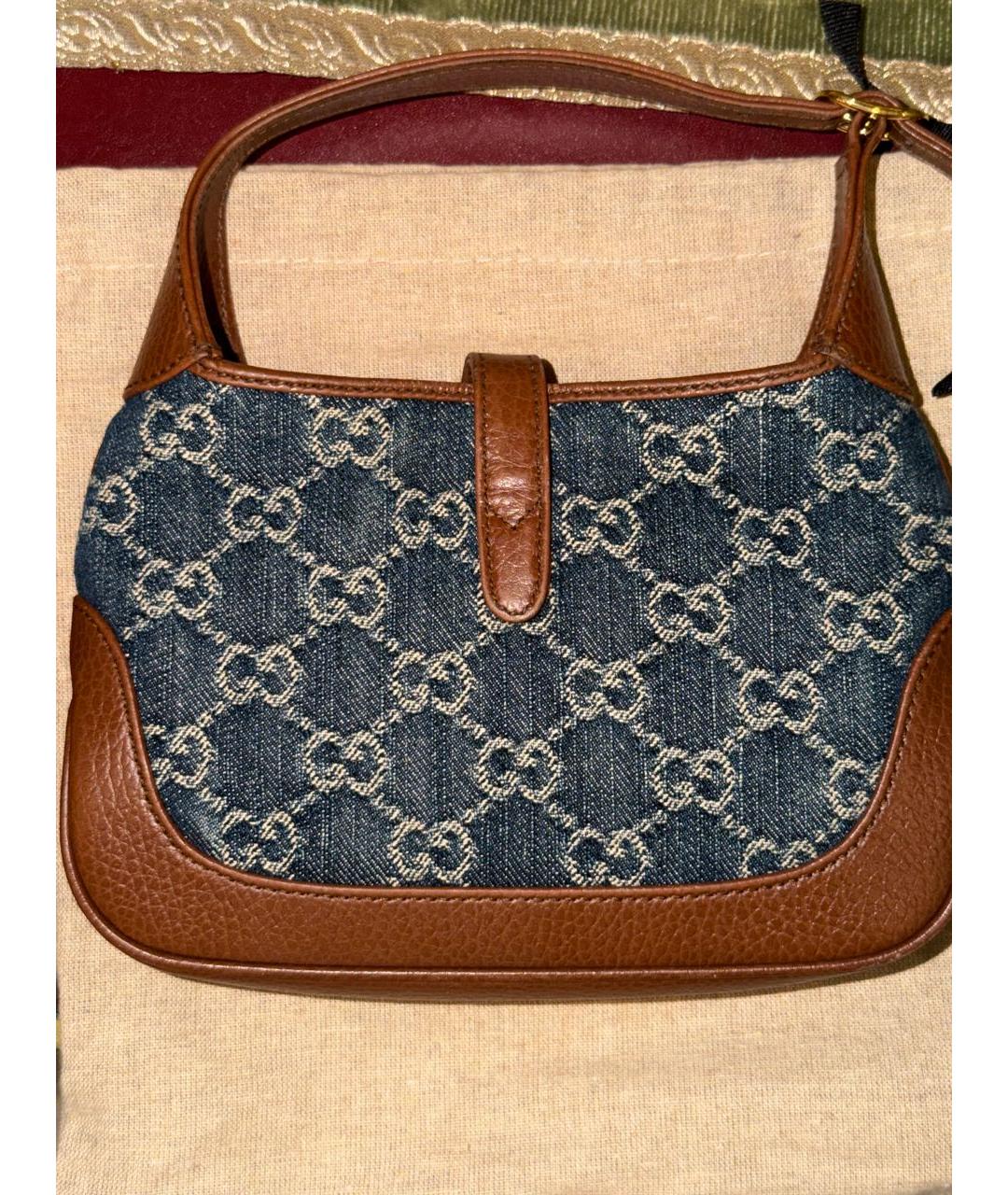 GUCCI Мульти деним сумка с короткими ручками, фото 4