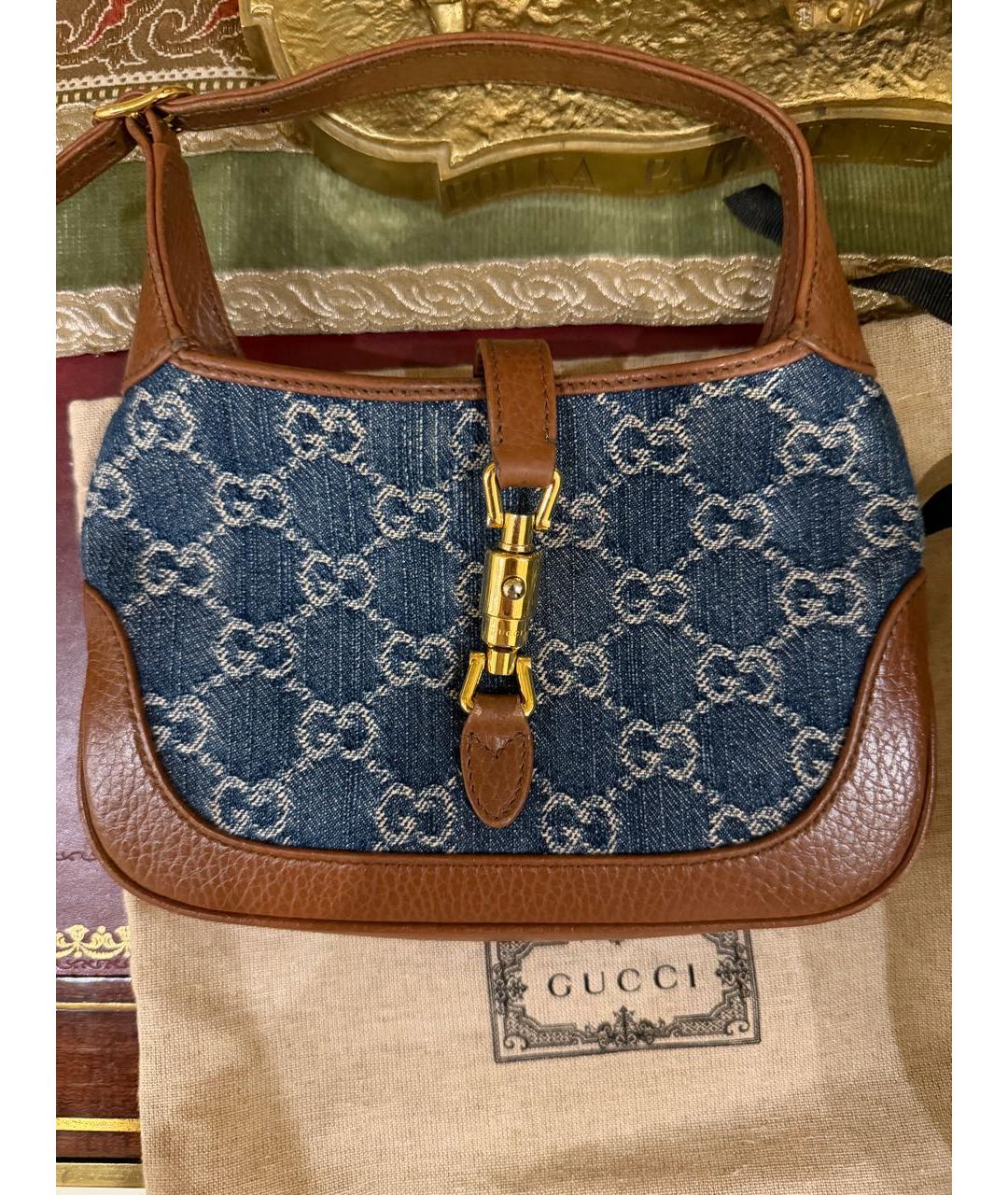 GUCCI Мульти деним сумка с короткими ручками, фото 6